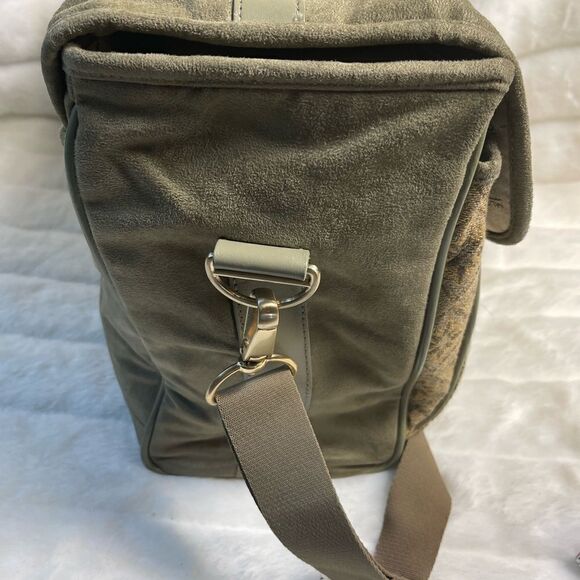 Murano travel weekender bag olive green polyester and beige gold tone hardwares - Picture 6 of 14